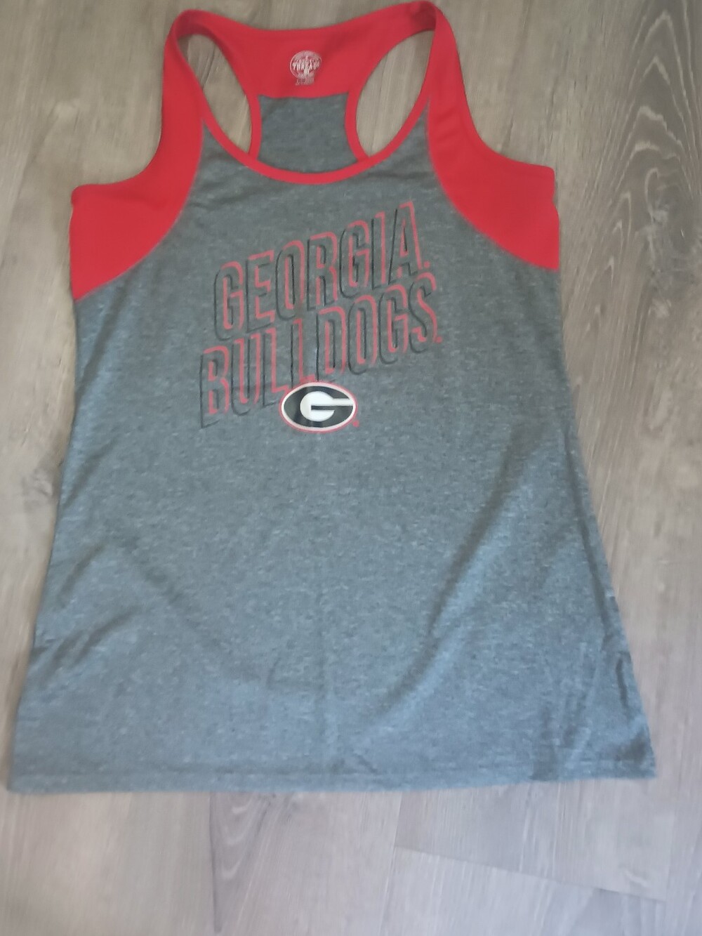 Rivalry Threads Georgia Bulldogs racerback tank top (Grey/Red) D-